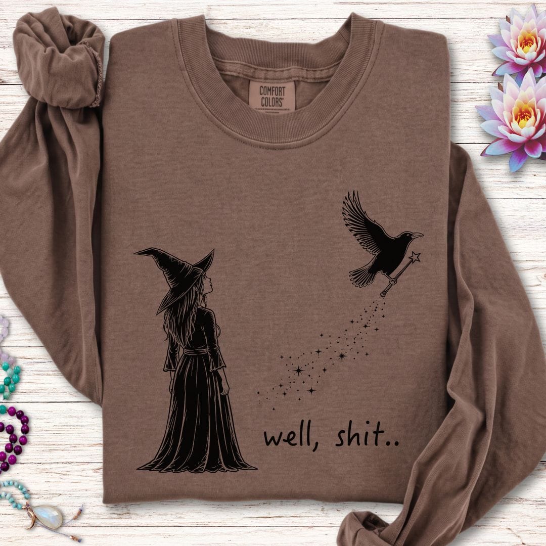 Printify Long-sleeve Well Shit Long Sleeve Tee Espresso / S