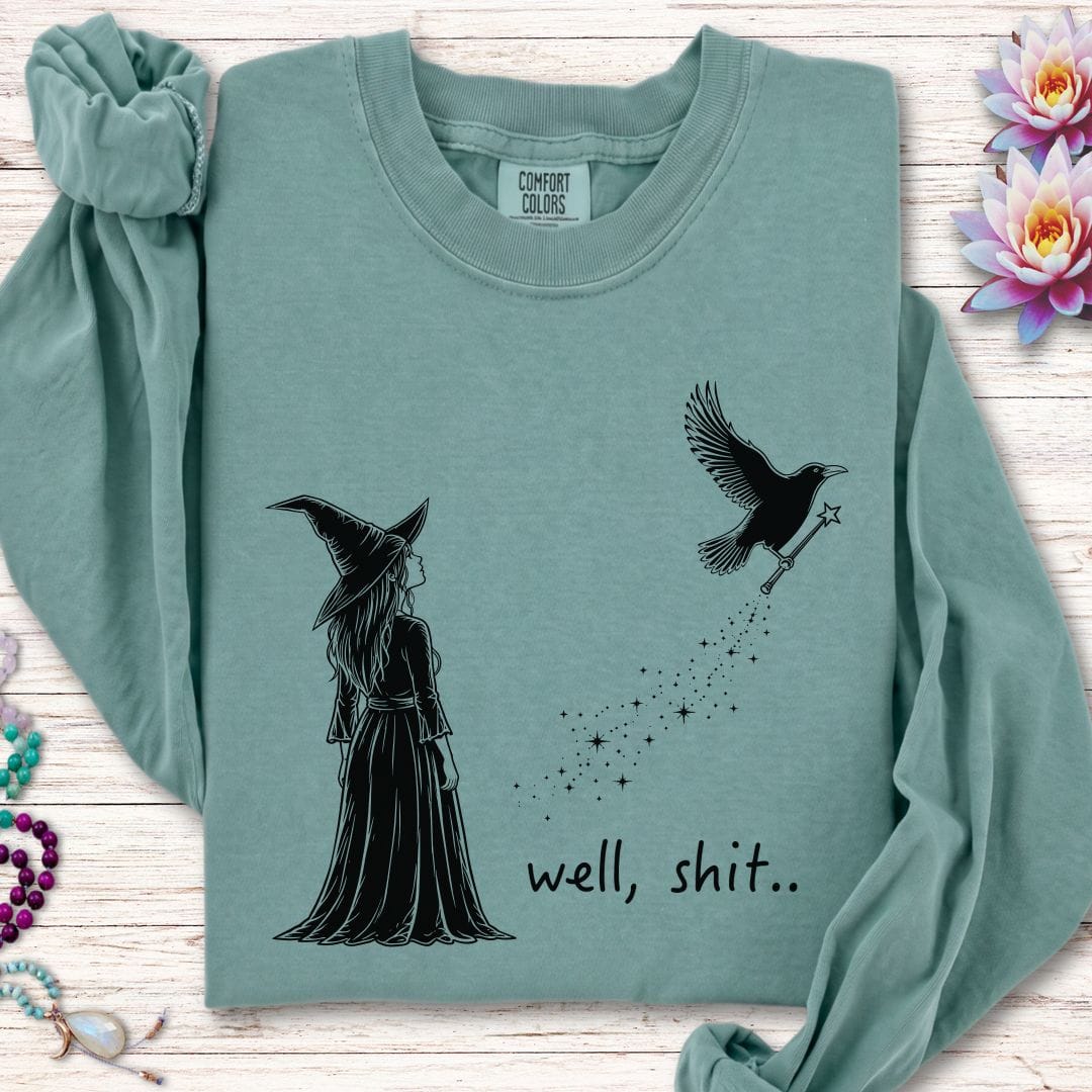 Printify Long-sleeve Well Shit Long Sleeve Tee Light Green / S
