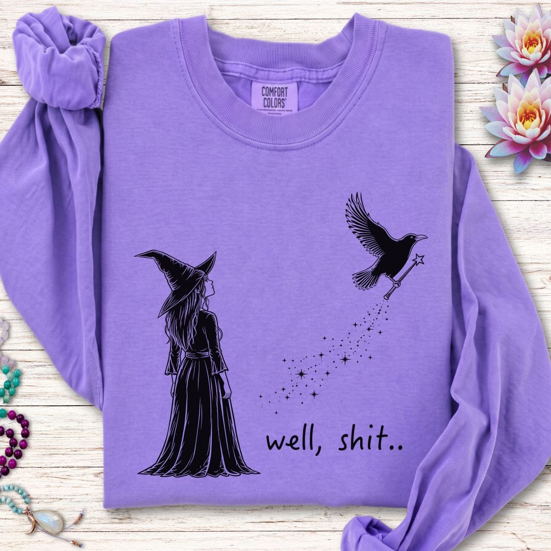 Printify Long-sleeve Well Shit Long Sleeve Tee Violet / S
