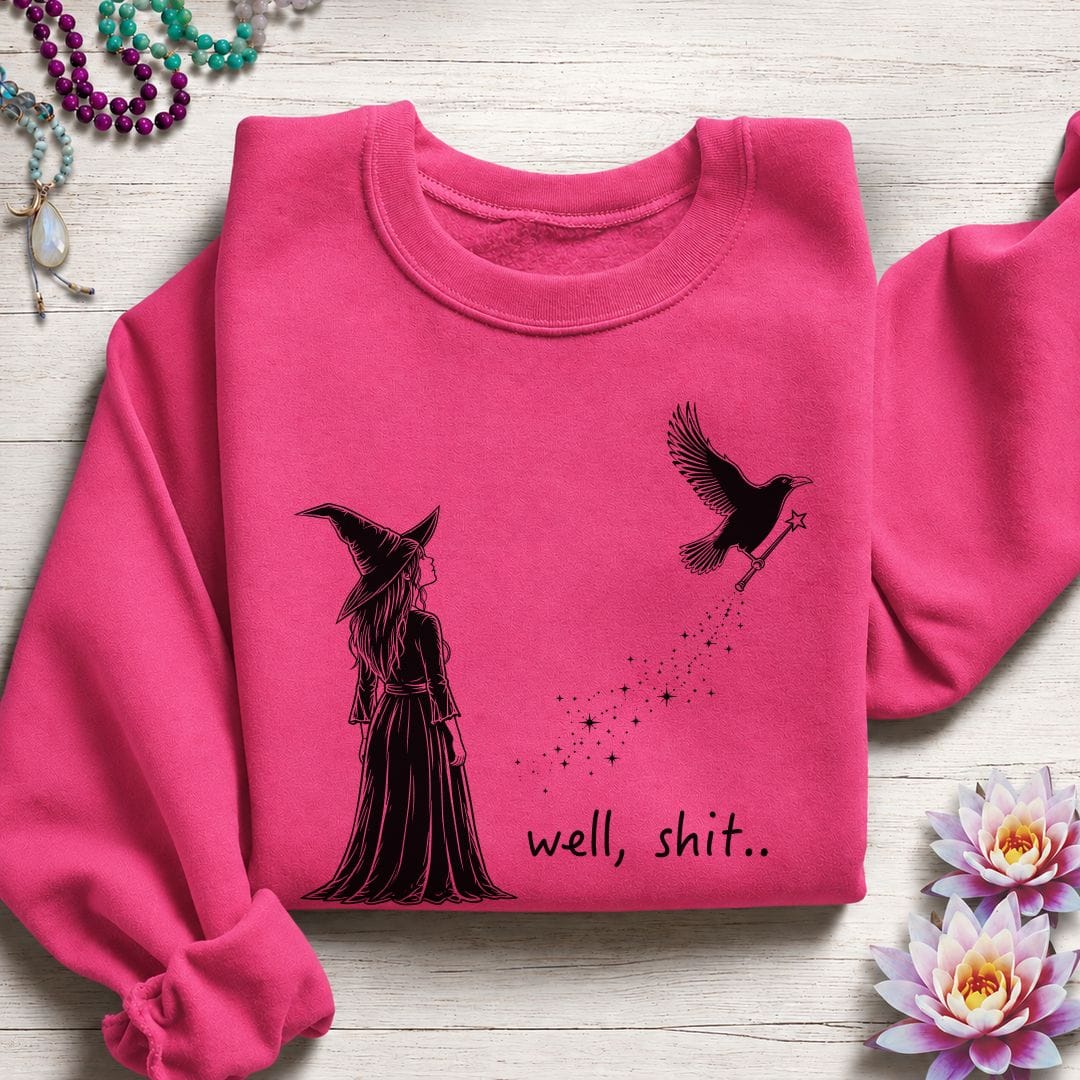 Printify Sweatshirt Well Shit Sweatshirt Heliconia / S