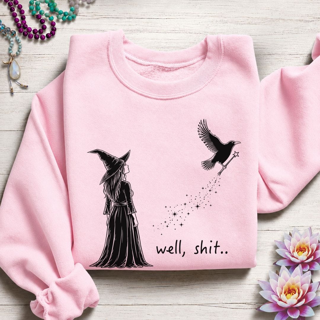 Printify Sweatshirt Well Shit Sweatshirt Light Pink / S