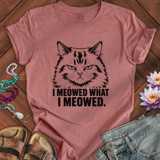 What I Meowed Tee Heather Mauve