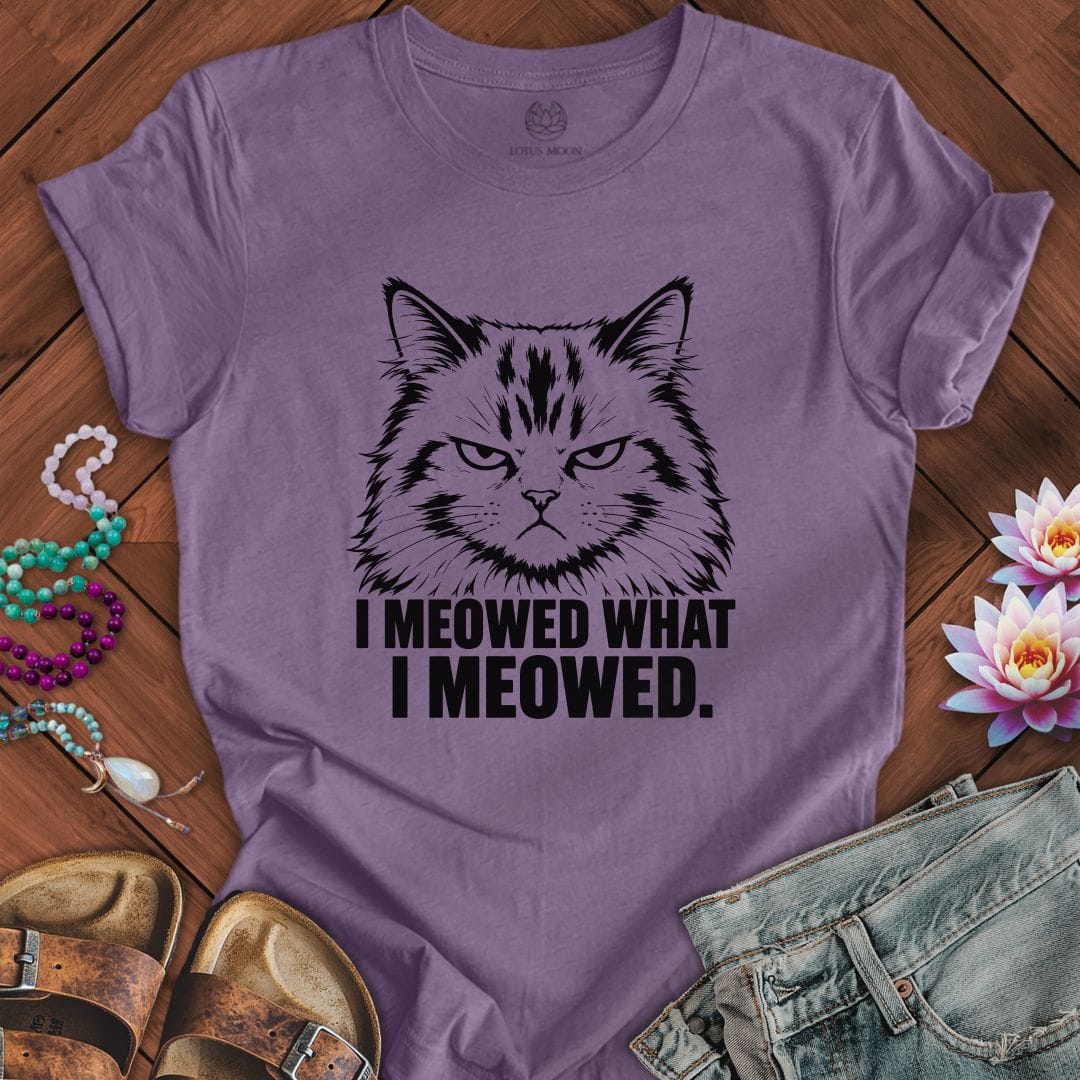 Printify T-Shirt What I Meowed Tee Heather Purple / S