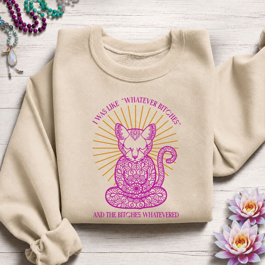 Whatever Cat Sweatshirt Sand