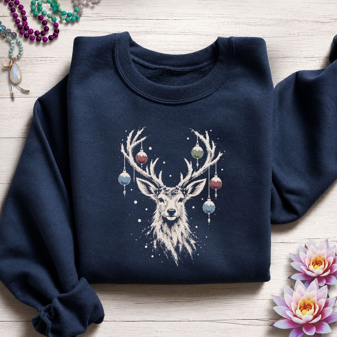 Whimsical Deer Sweatshirt Navy
