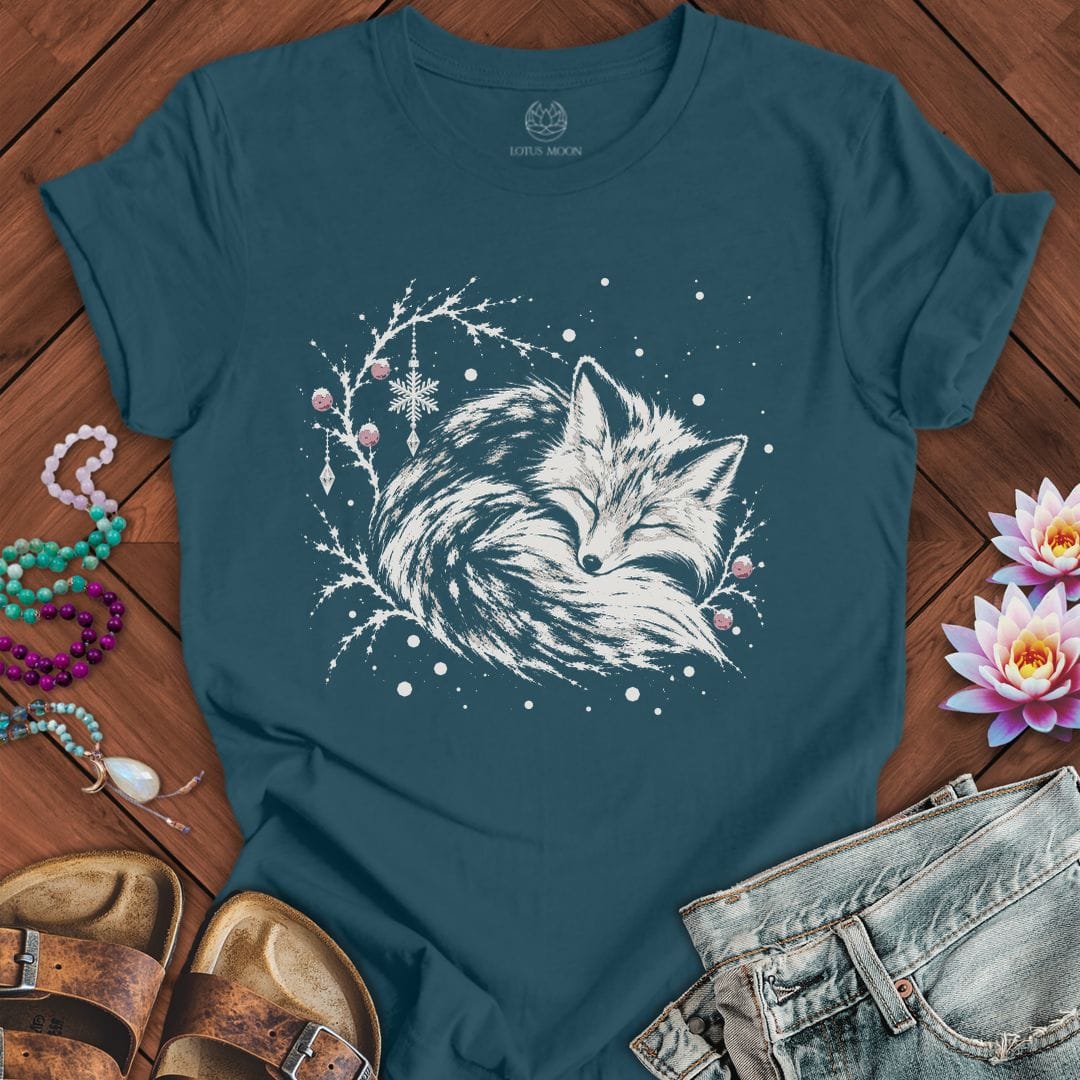 Printify T-Shirt Whimsical Fox Deep Teal / S