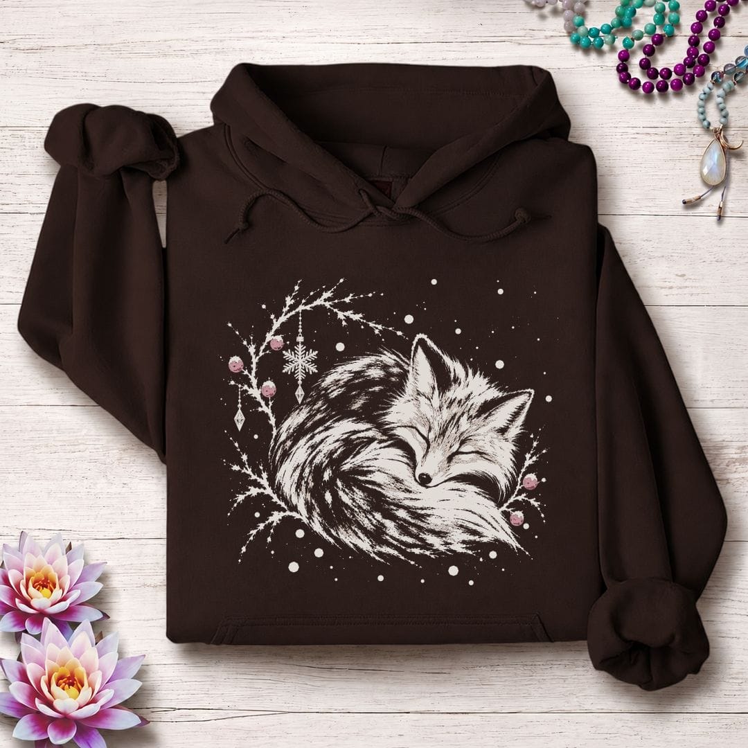 Whimsical Fox Hoodie Dark Chocolate