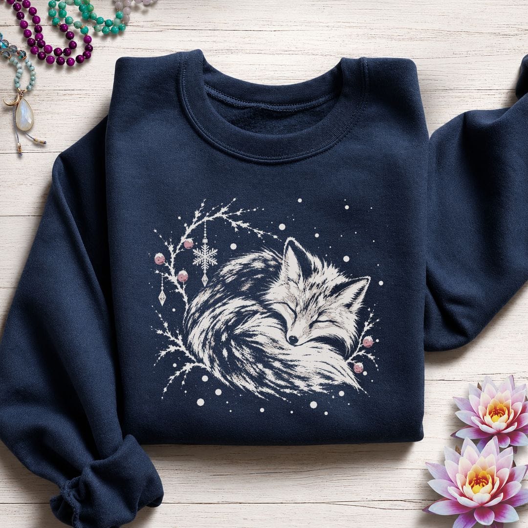 Whimsical Fox Sweatshirt Navy