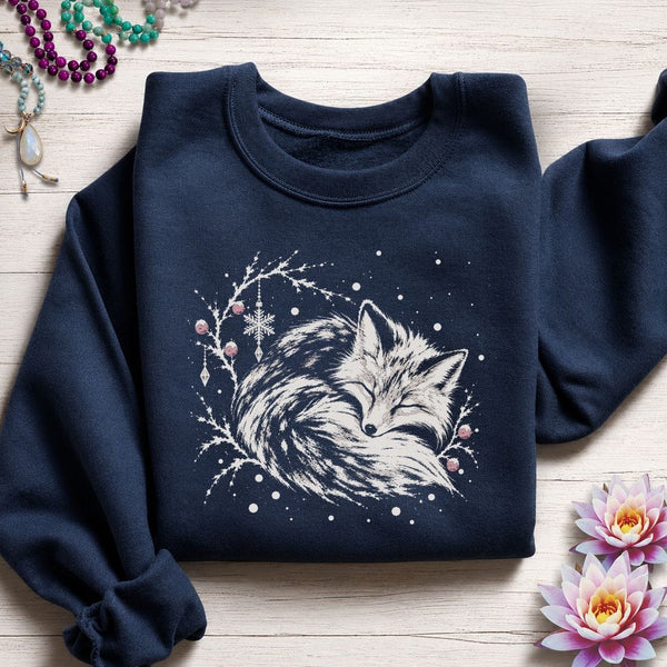Whimsical Fox Sweatshirt Navy
