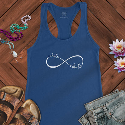 White Inhale Exhale Infinity Tank Solid Royal