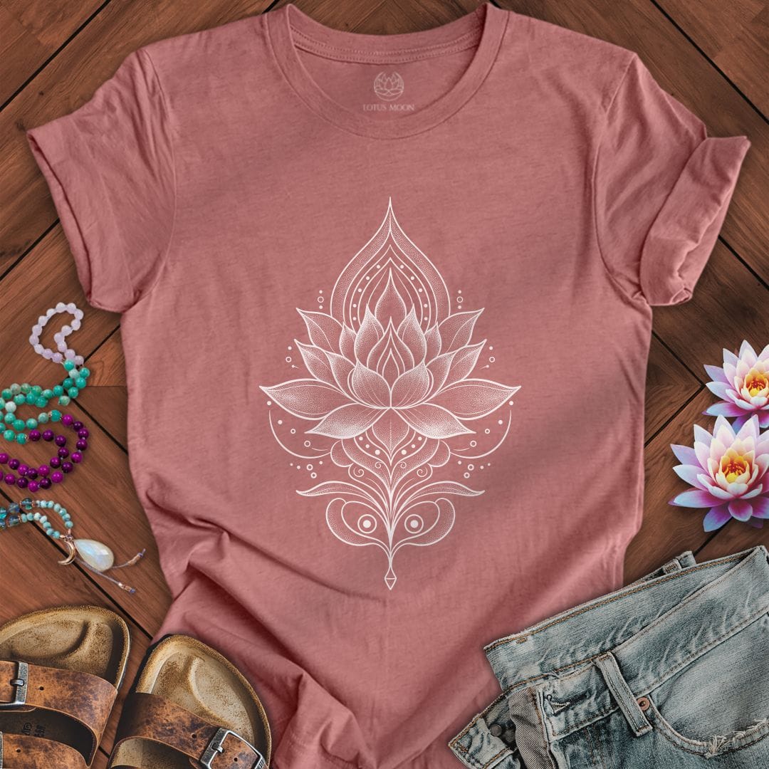 Printify T-Shirt White Lotus Tee Heather Mauve / S
