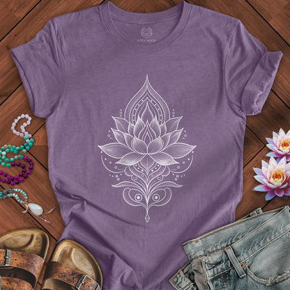 Printify T-Shirt White Lotus Tee Heather Purple / S