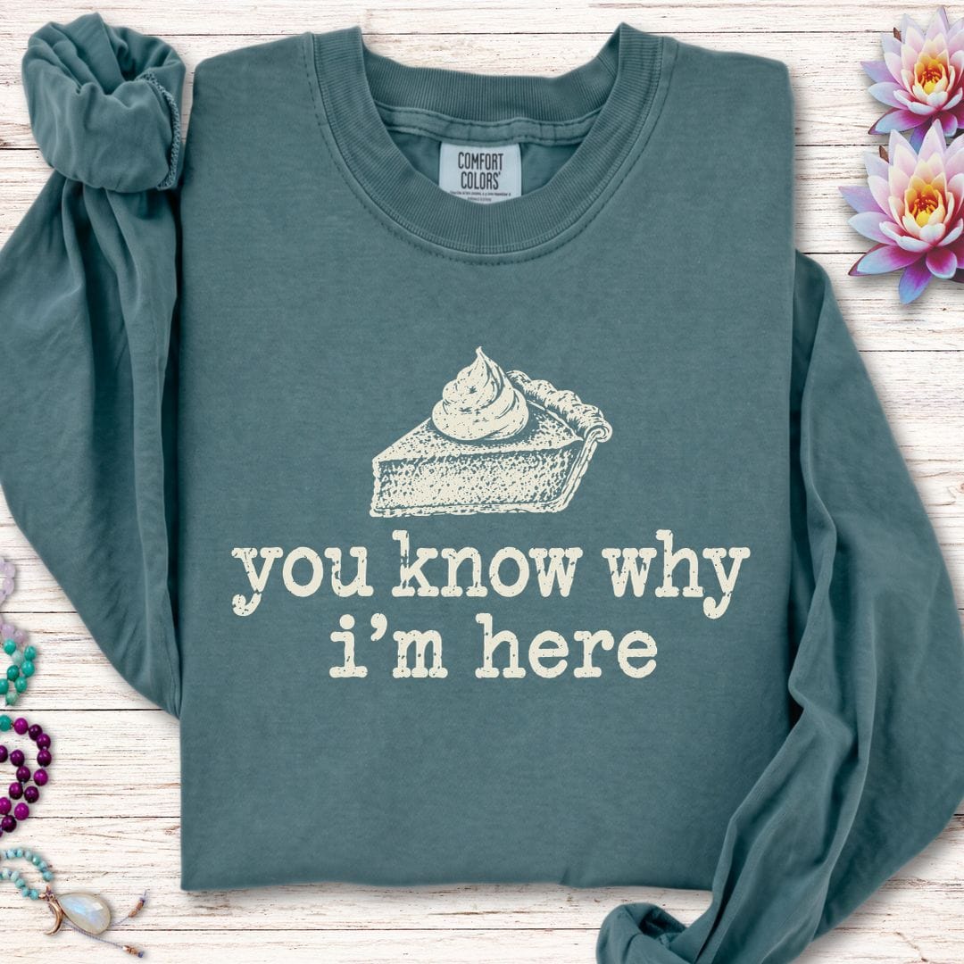 Printify Long-sleeve Why I'm Here Long Sleeve Tee Blue Spruce / S