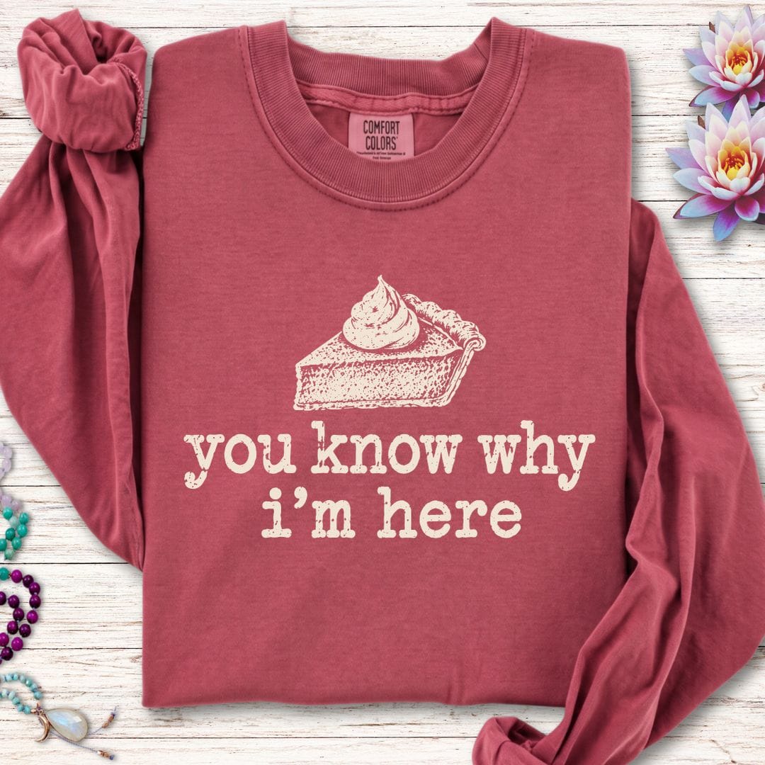 Printify Long-sleeve Why I'm Here Long Sleeve Tee Crimson / S