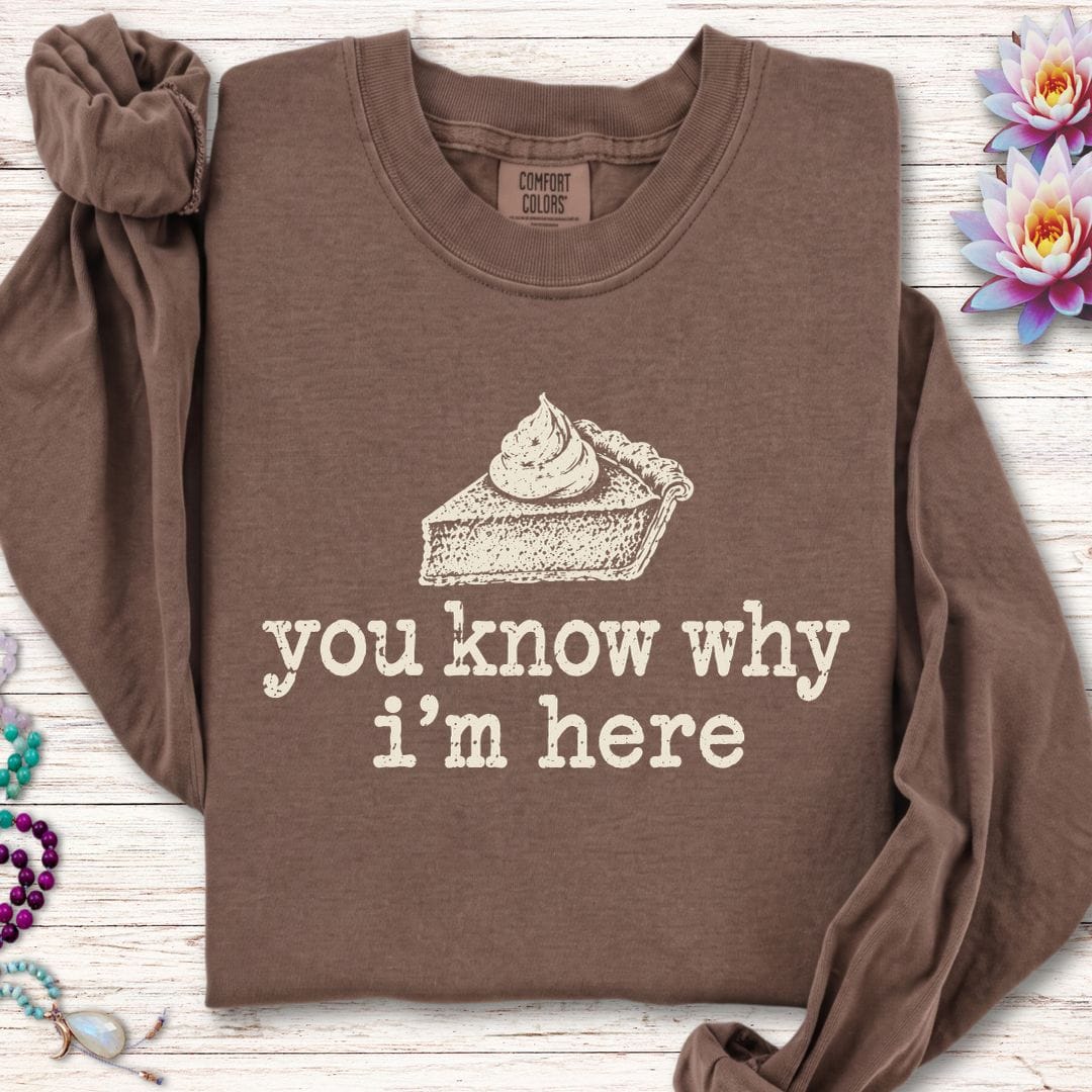 Printify Long-sleeve Why I'm Here Long Sleeve Tee Espresso / S