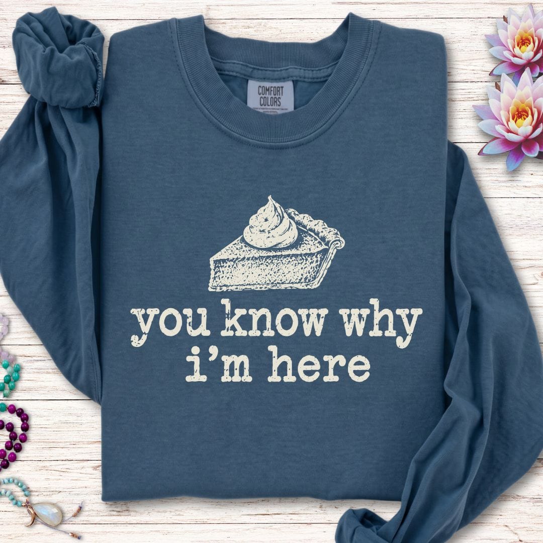 Printify Long-sleeve Why I'm Here Long Sleeve Tee Midnight / S