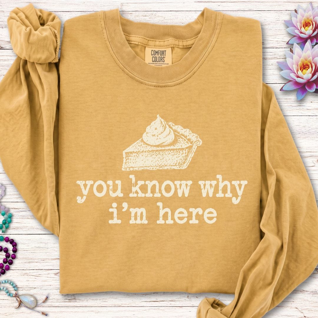 Printify Long-sleeve Why I'm Here Long Sleeve Tee Mustard / S