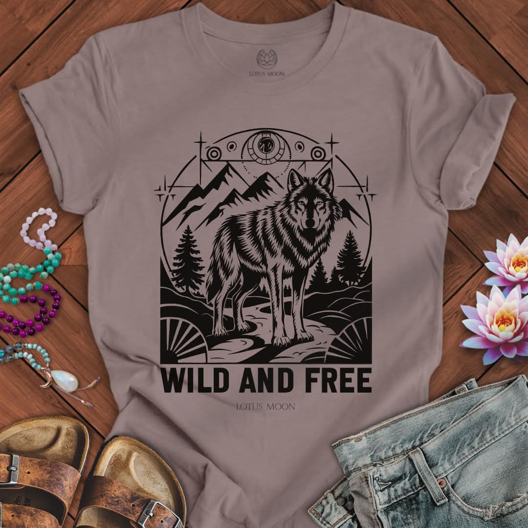 Wild And Free Tee Pebble Brown
