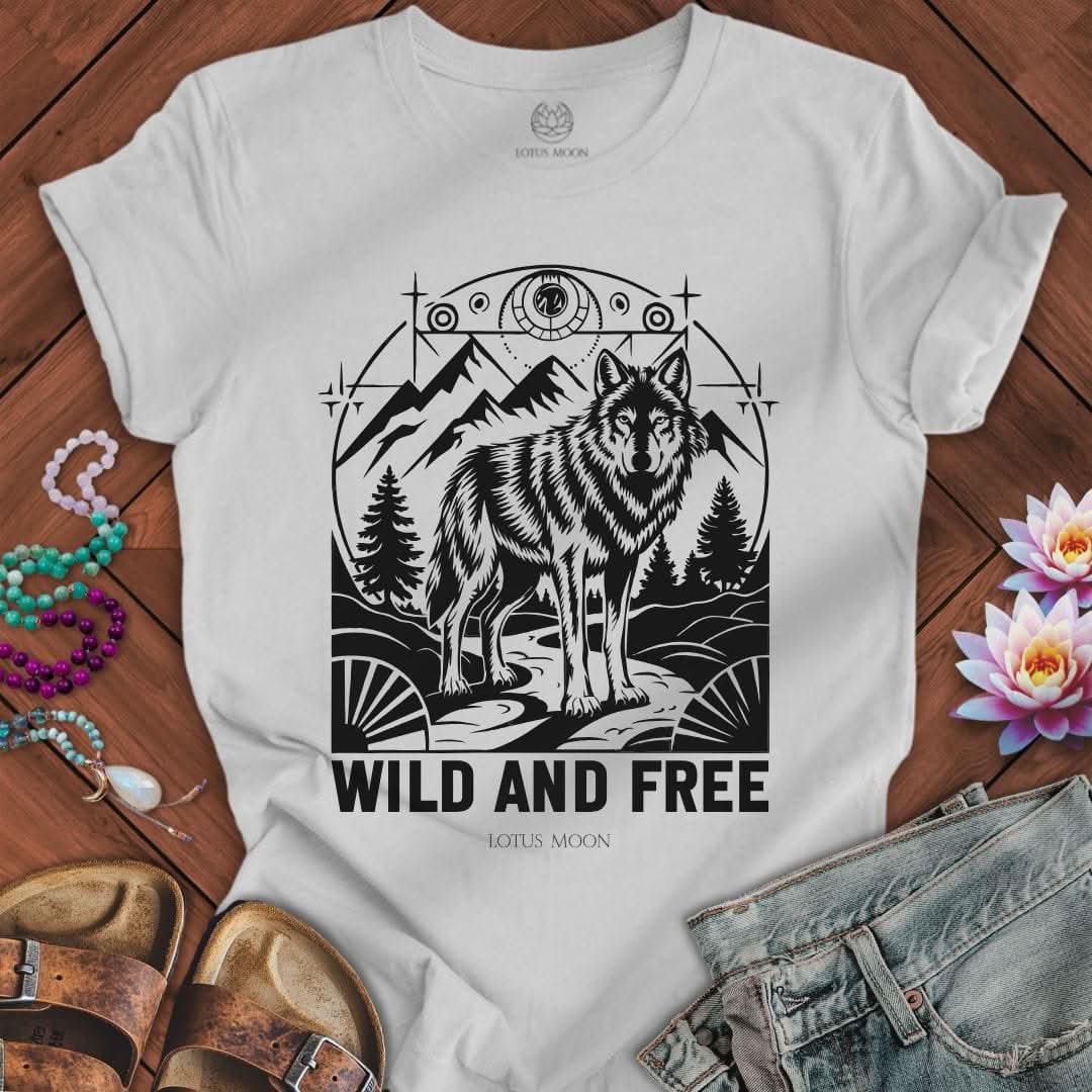 Wild And Free Tee Solid Athletic Grey