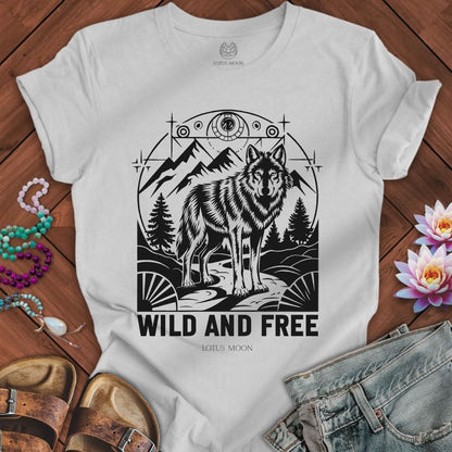 Wild And Free Tee Solid Athletic Grey