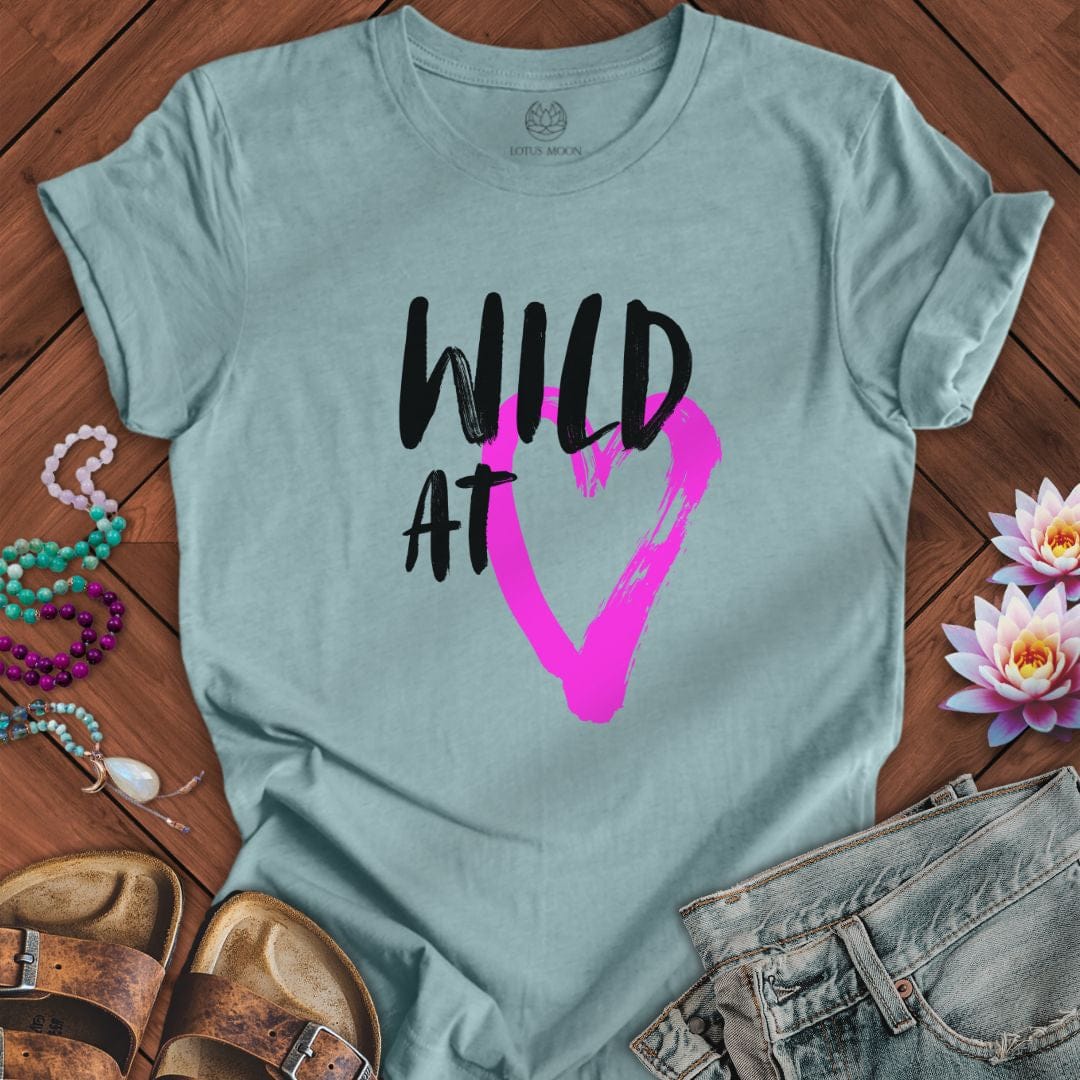 Wild at Heart Tee Heather Blue Lagoon