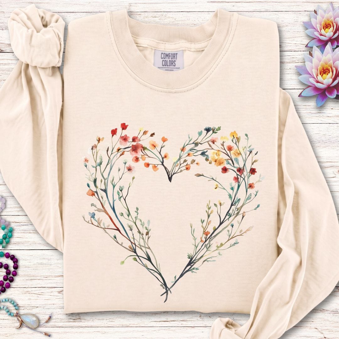 Printify Long-sleeve Wild Heart Long Sleeve Tee Ivory / S