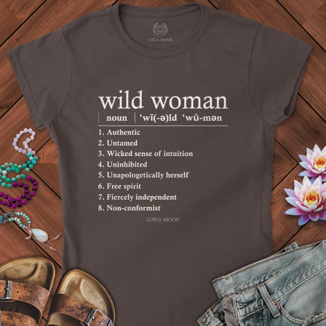 Wild Woman Definition Fitted Tee Dark Chocolate