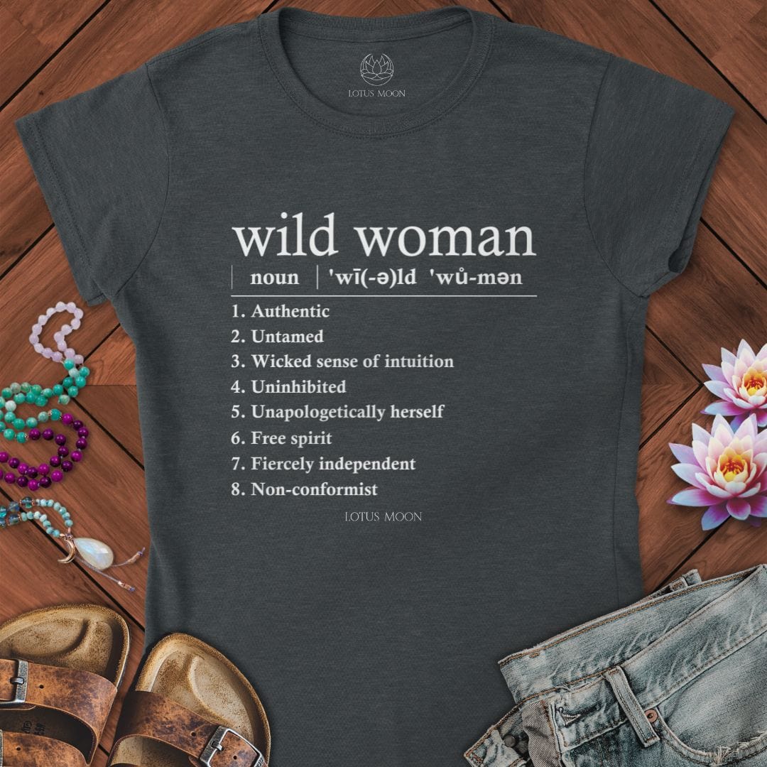 Wild Woman Definition Fitted Tee Dark Heather