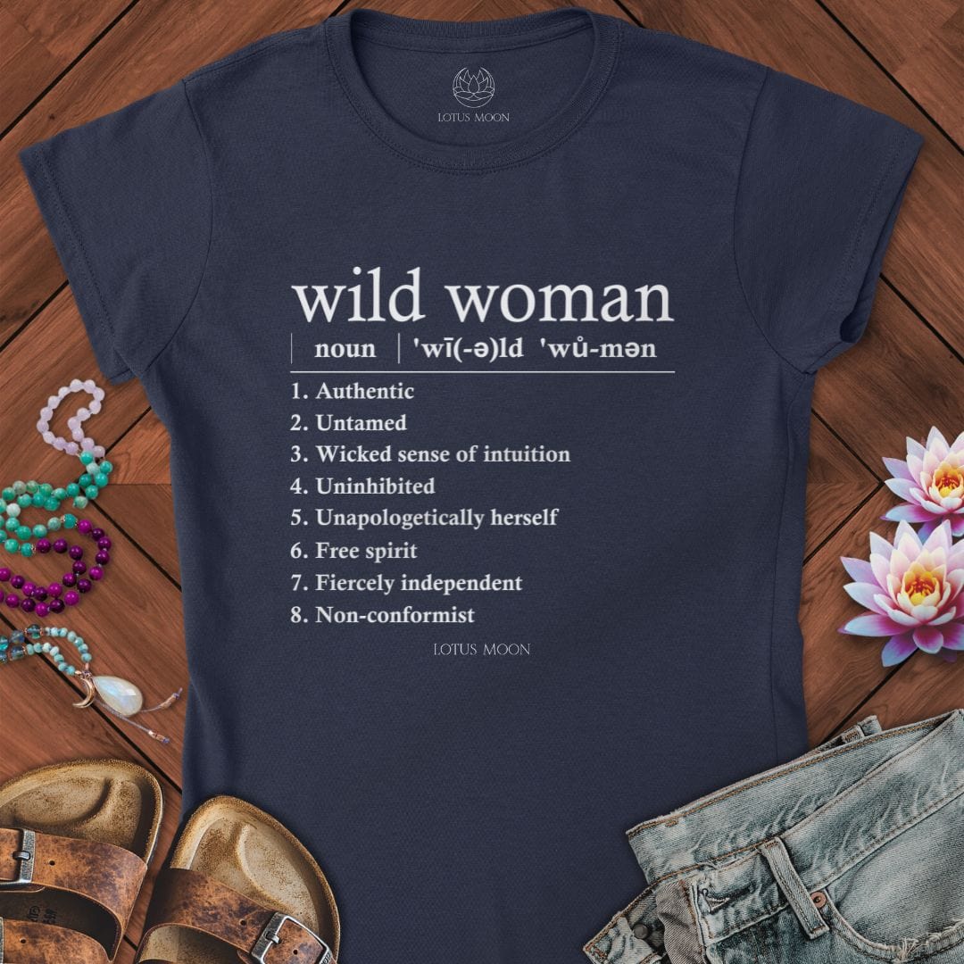 Wild Woman Definition Fitted Tee Navy