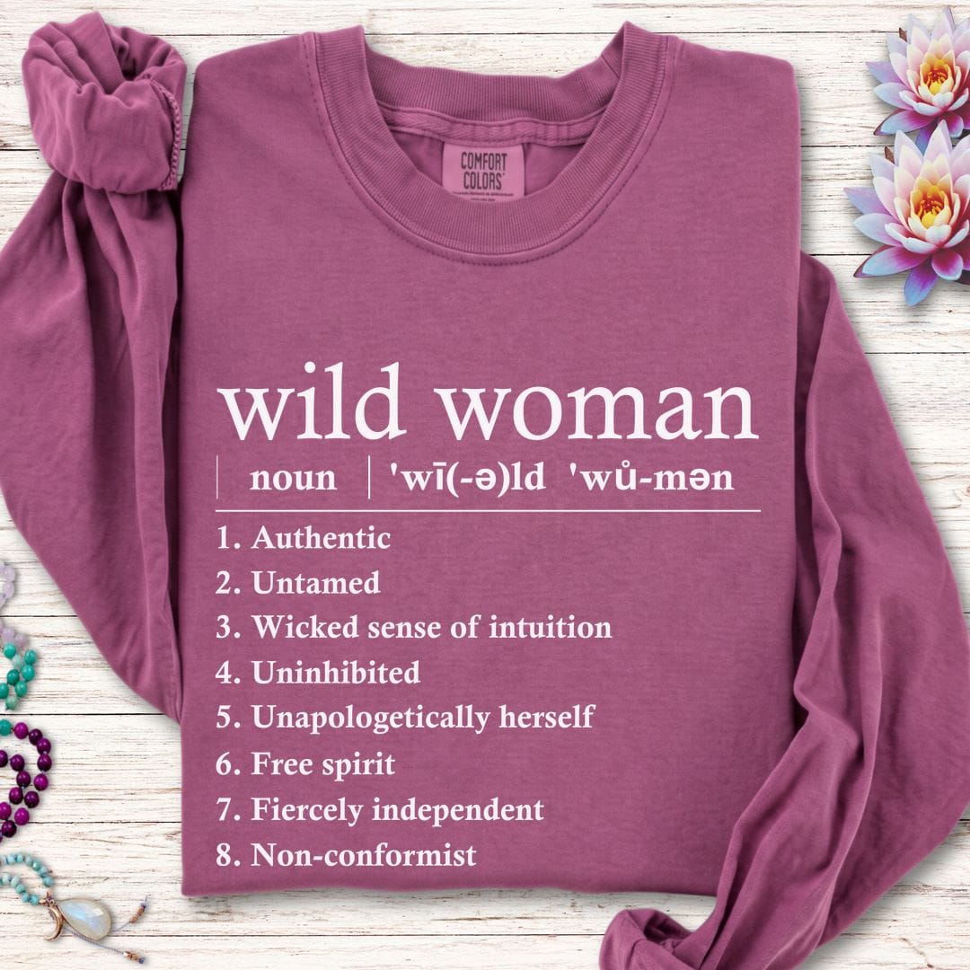 Wild Woman Definition Long Sleeve Tee Berry