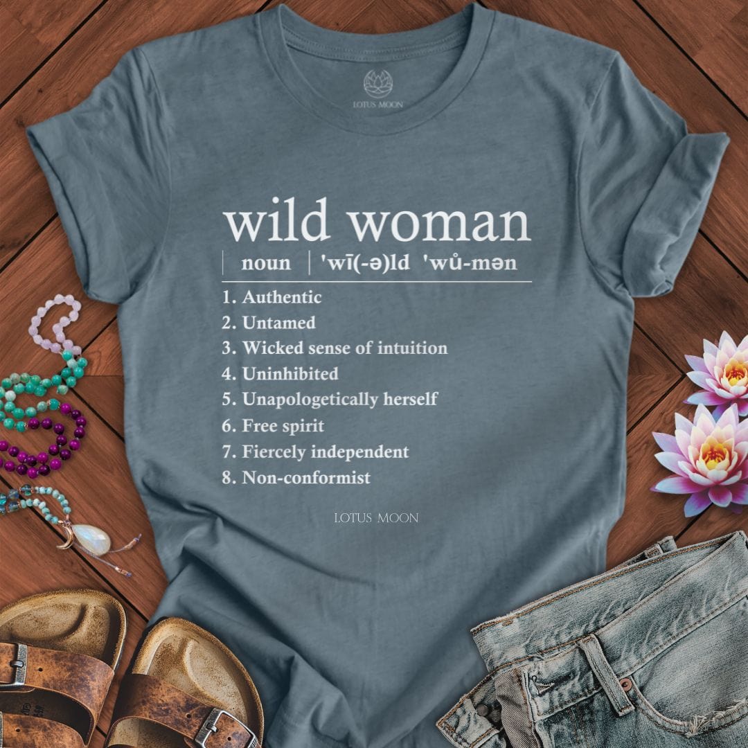 Wild Woman Definition Tee Heather Slate