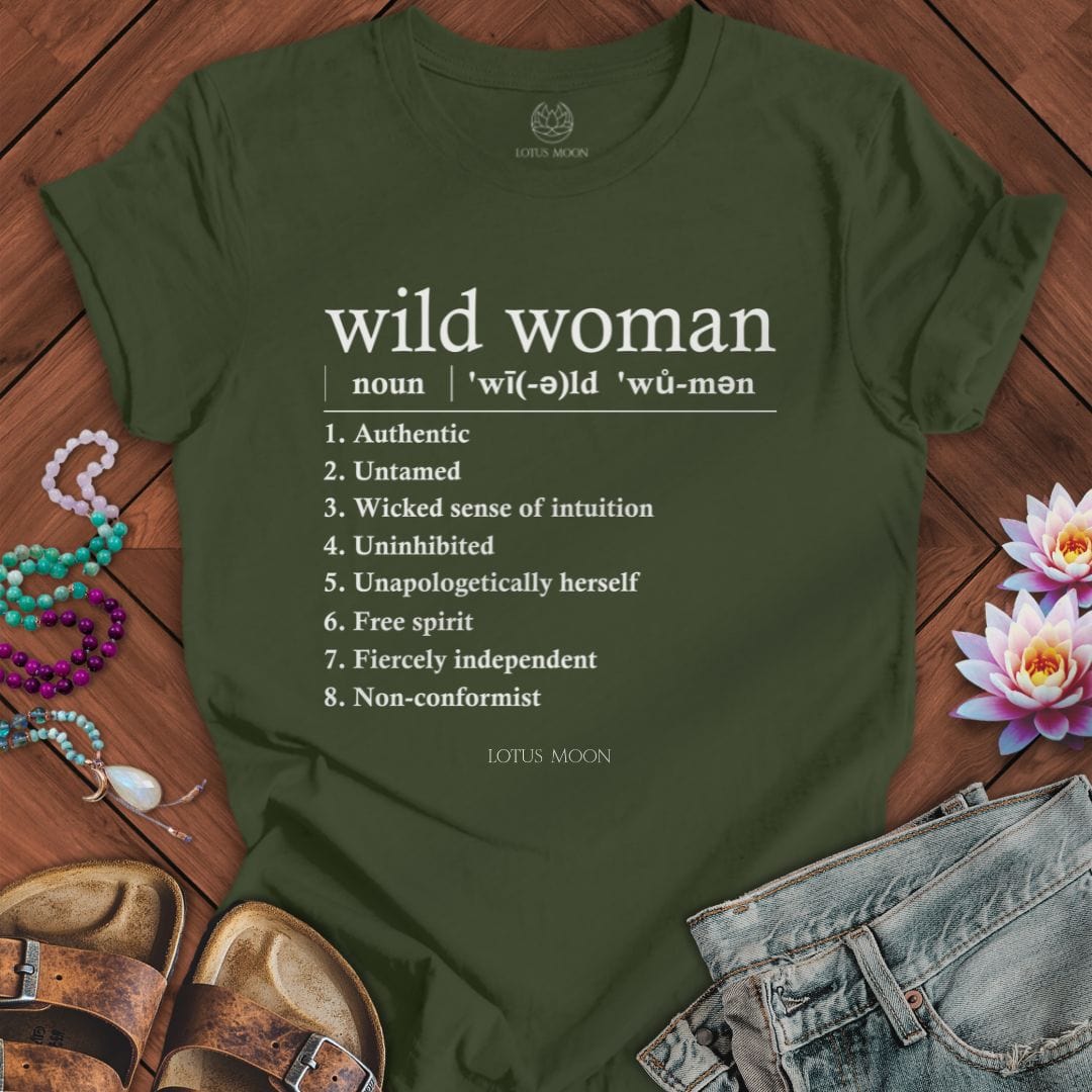 Wild Woman Definition Tee Military Green