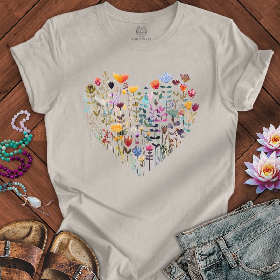 Wildflower Heart Tee Heather Dust