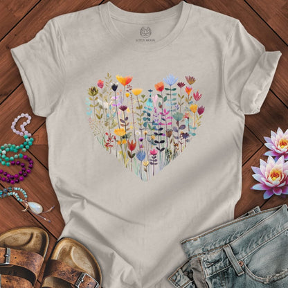 Wildflower Heart Tee Heather Dust