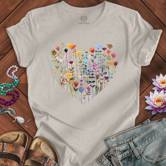 Wildflower Heart Tee Heather Dust