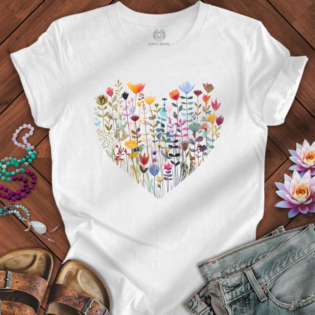 Wildflower Heart Tee White