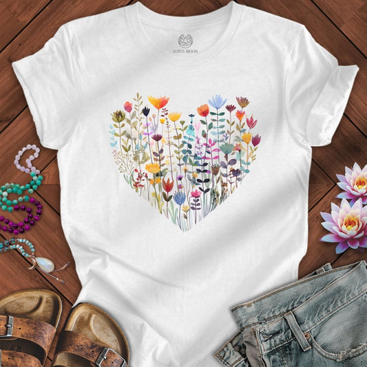 Wildflower Heart Tee White