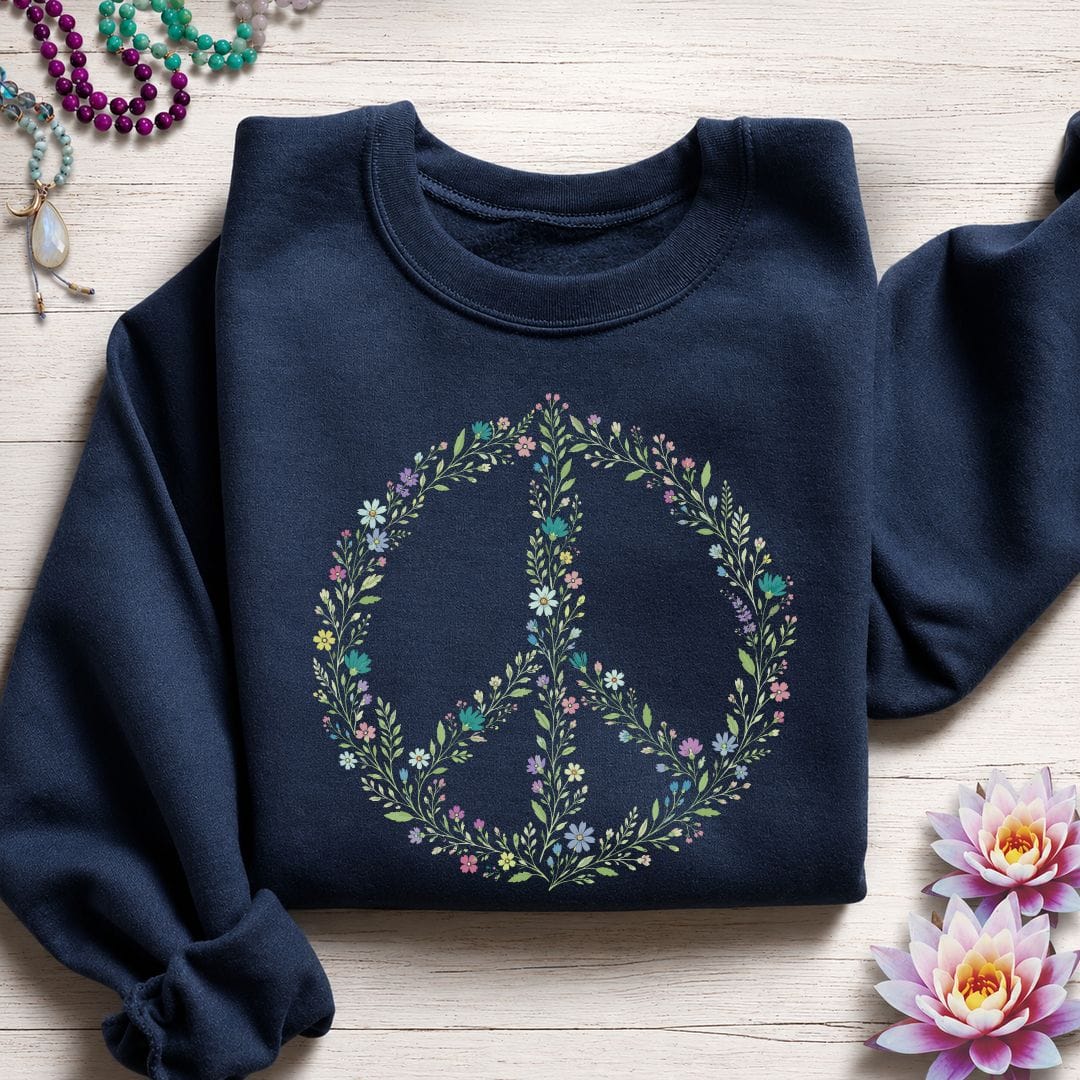 Wildflower Peace Sweatshirt Navy