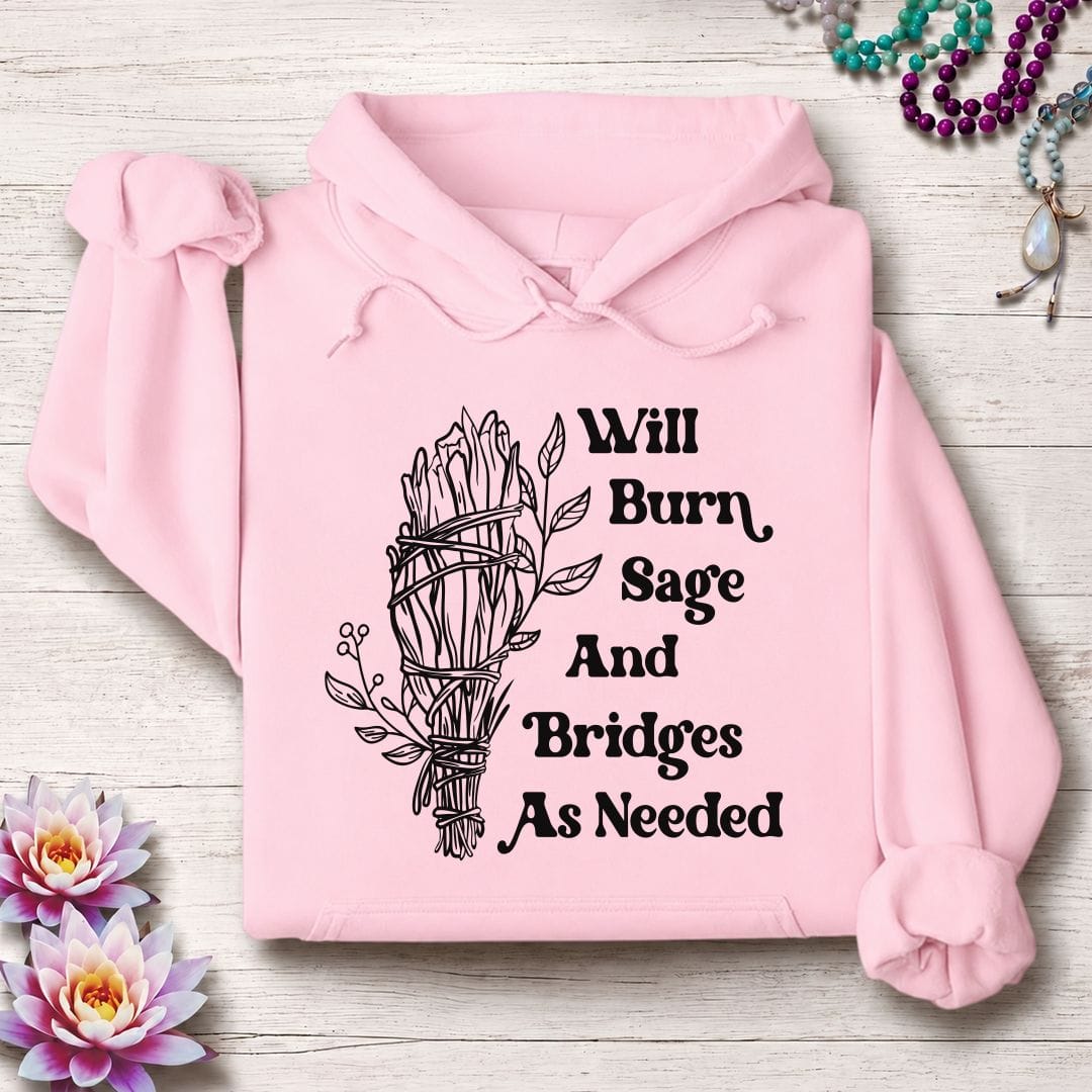 Printify Hoodie Will Burn Sage Hoodie Light Pink / S