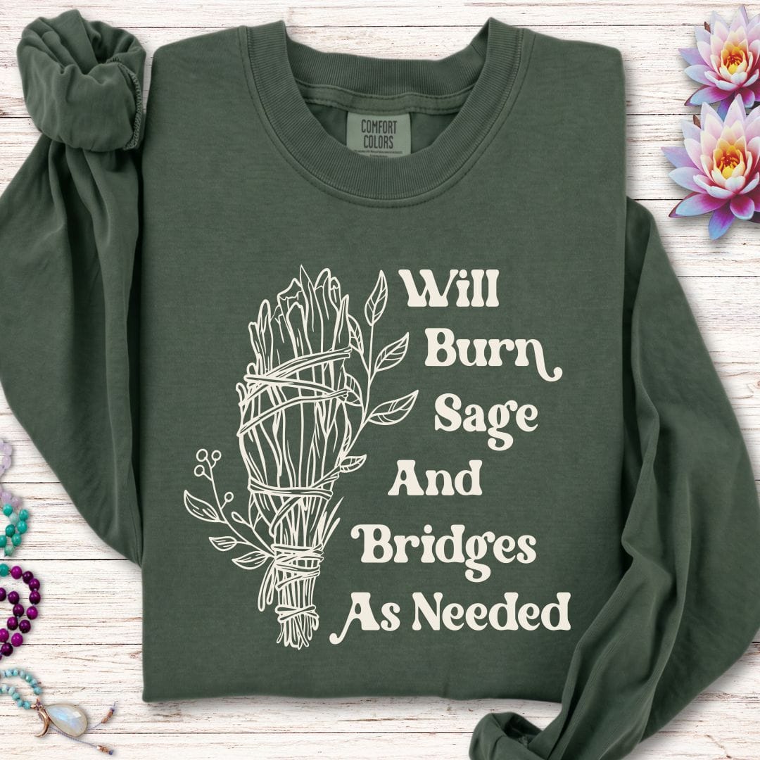 Printify Long-sleeve Will Burn Sage Long Sleeve Tee Hemp / S