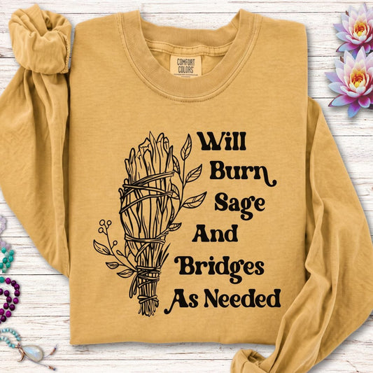 Will Burn Sage Long Sleeve Tee Mustard