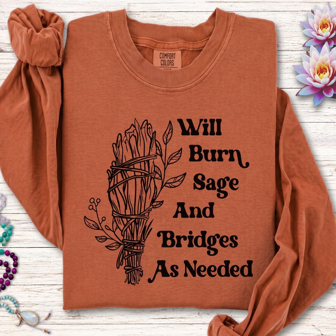 Printify Long-sleeve Will Burn Sage Long Sleeve Tee Yam / S