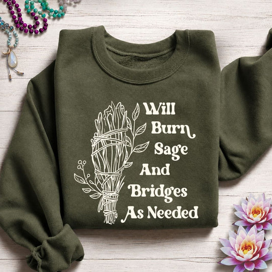 Will Burn Sage Sweatshirt Military Green