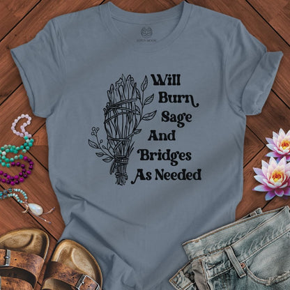 Will Burn Sage Tee Steel Blue