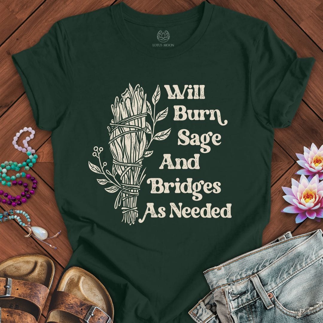 Will Burn Sage White Tee Forest