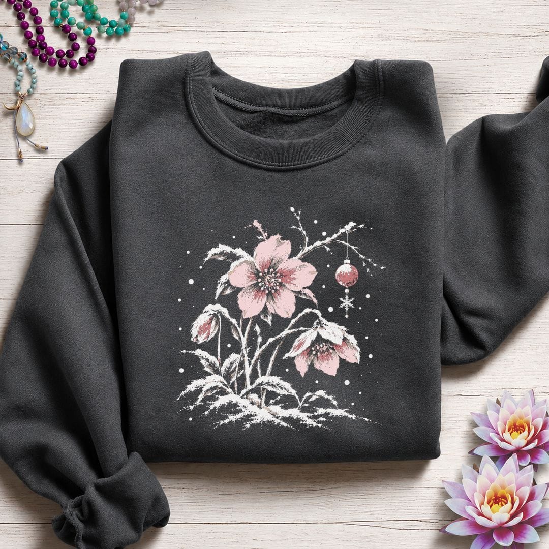 Winter Hellebore Sweatshirt Dark Heather