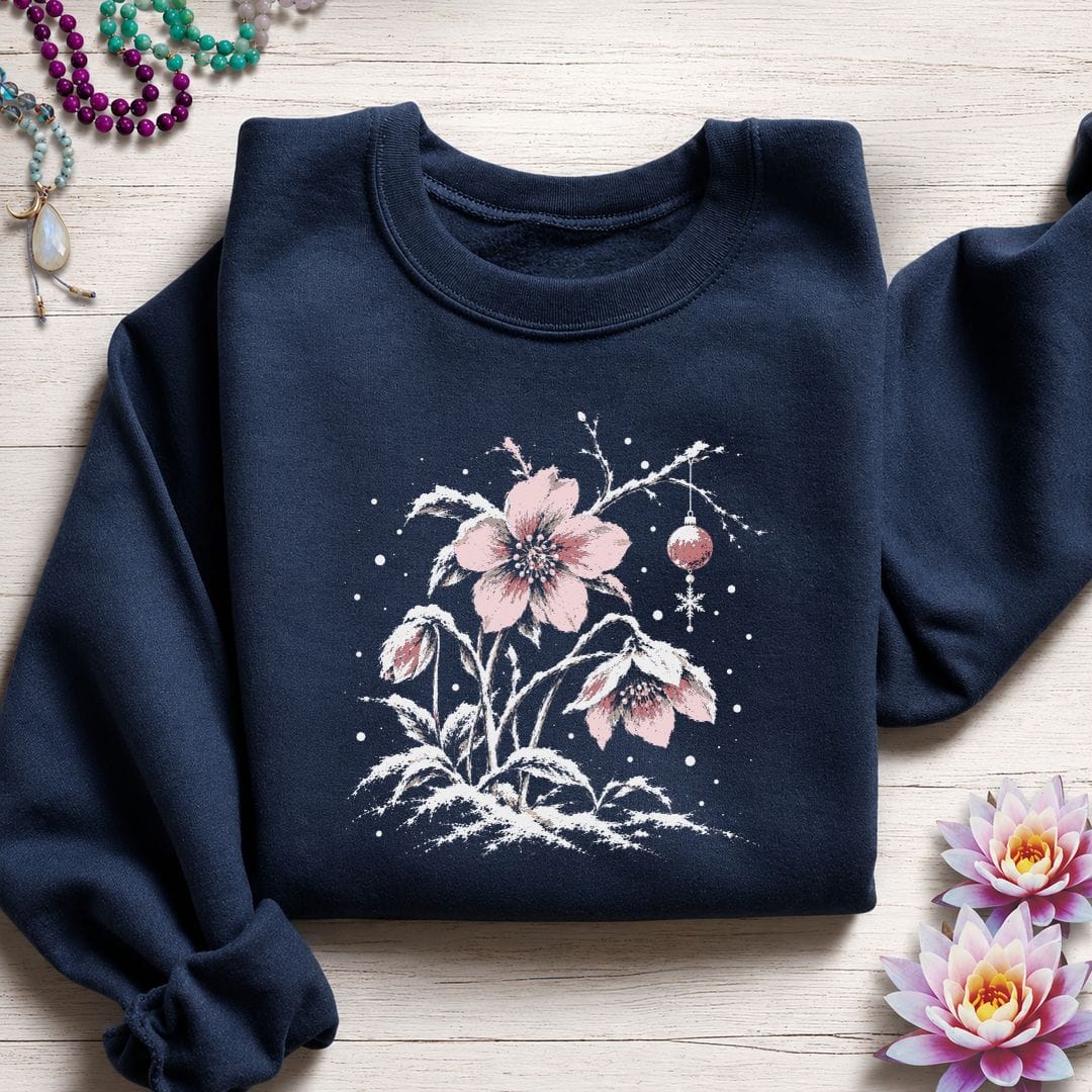 Winter Hellebore Sweatshirt Navy