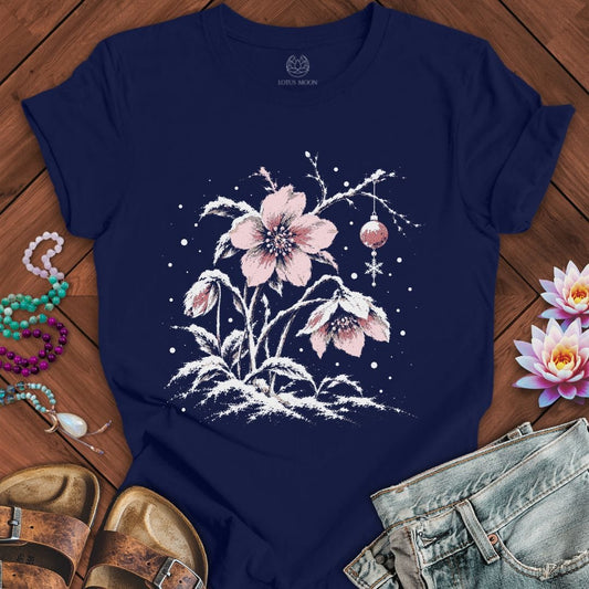 Winter Hellebore Tee Navy