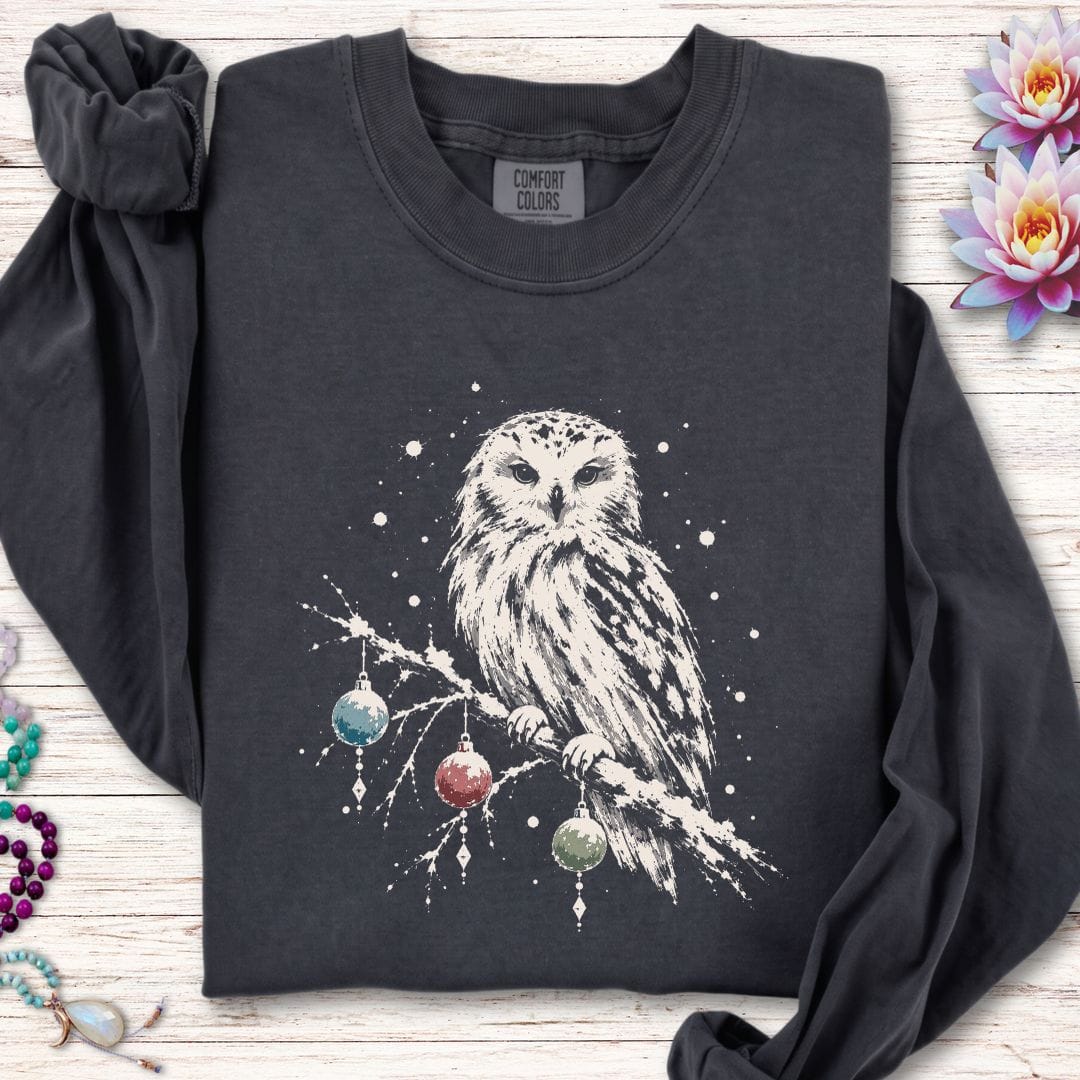 Winterland Owl Long Sleeve Tee Graphite