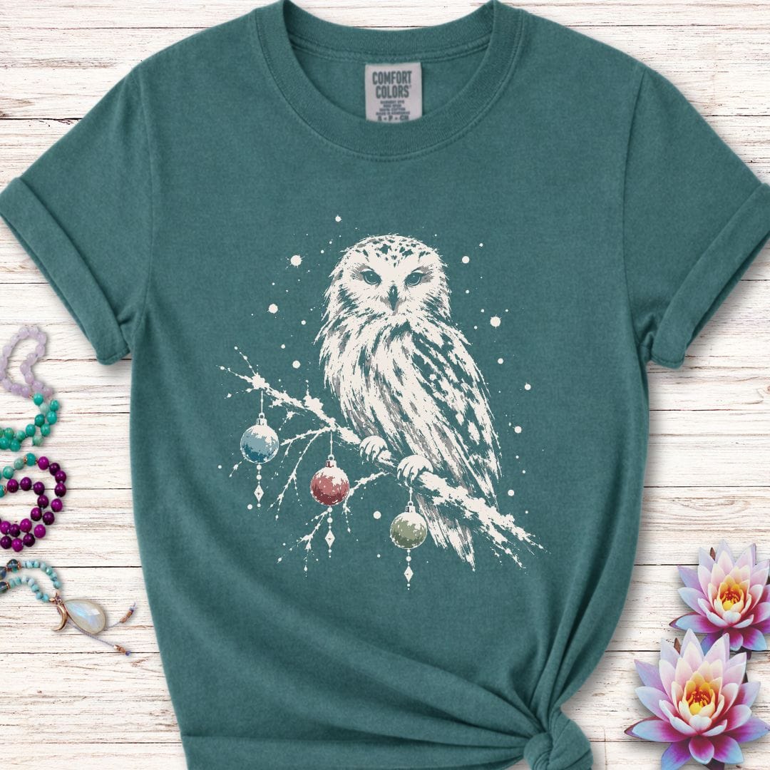 Winterland Owl Premium Tee Blue Spruce